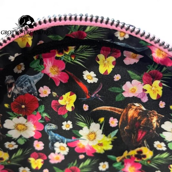 Loungefly Jurassic Park Sequin Pink Floral Mini Backpack Exclusive NWT - Picture 6 of 6